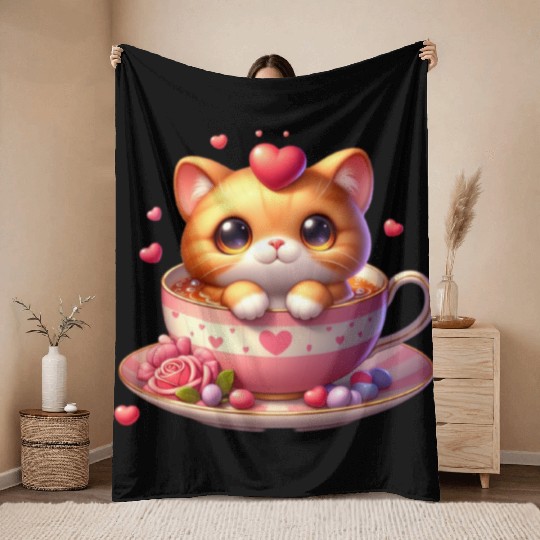 Valentines Retro, Valentine Day Throw Blankets