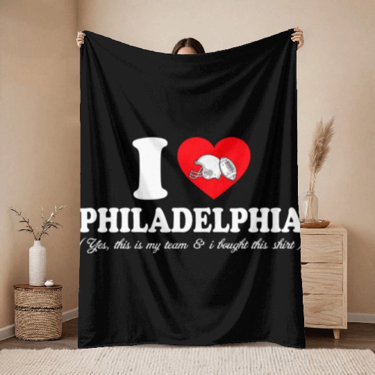 Groovy I Love Philadelphia Throw Blankets