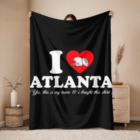 Groovy I Love Atlanta Throw Blankets
