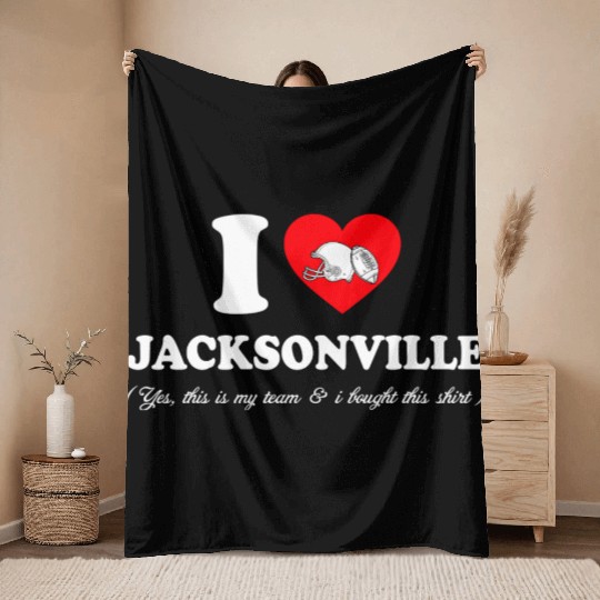 Groovy I Love Jacksonville Throw Blankets