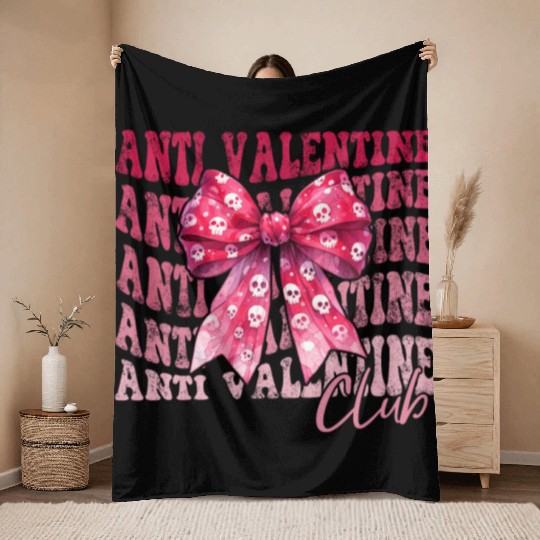 Anti Valentine Club Throw Blankets