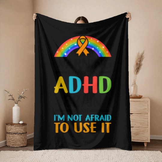 Autism Awareness Neurodivergent ADHD Throw Blankets