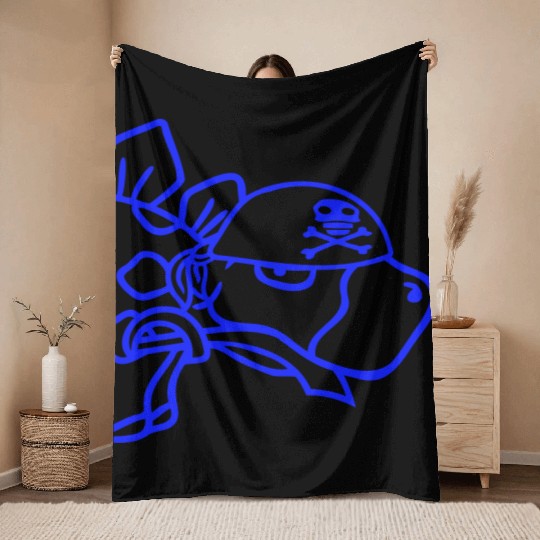 Dinosaur Pirate Stegosaurus Funny Dino Sabre Mouth Throw Blankets