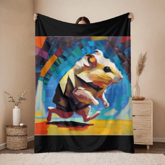 Hamster runner Throw Blankets