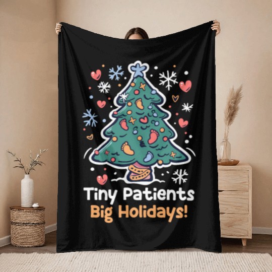 NICU Christmas Tiny Patients, Big Holidays! Throw Blankets