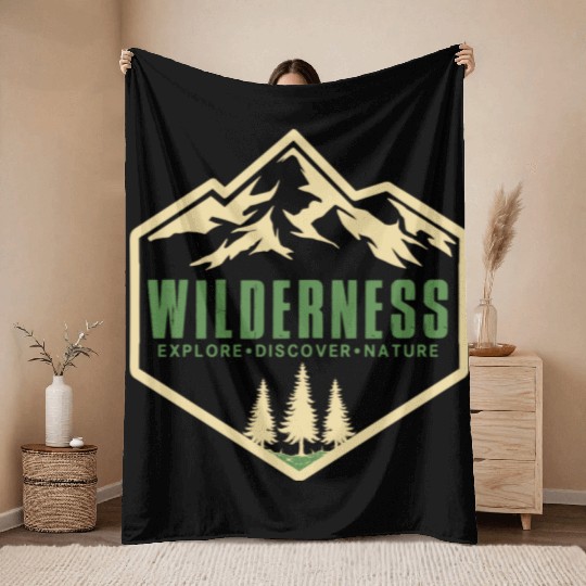 Wilderness Artwork simple design mountain days Throw Blankets
