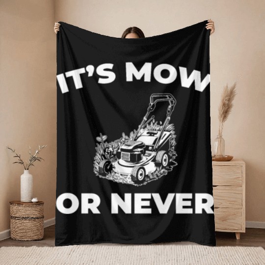 Lawn Mower Lawn Mowing Throw Blankets