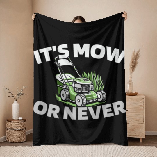 Lawn Mower Lawn Mowing Throw Blankets