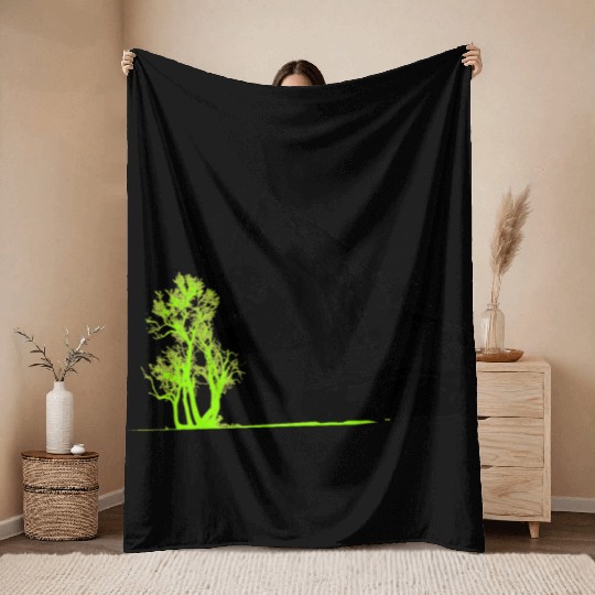 Excavator Driver, Excavator, Tree, Construction Throw Blankets