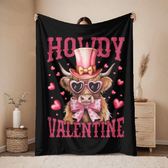 Howdy Valentine Throw Blankets