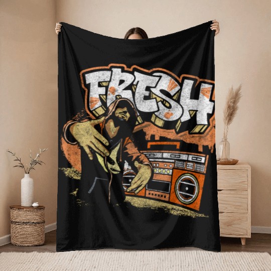 Spray Can Subway Streetwear Striking Throw Blankets