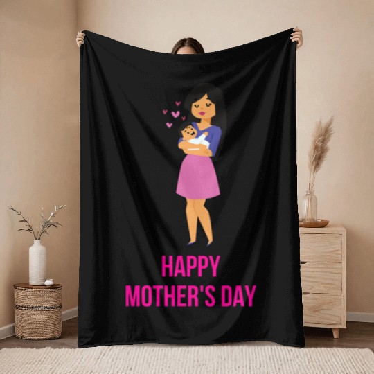 Heartfelt Mother's Day Embrace Throw Blankets