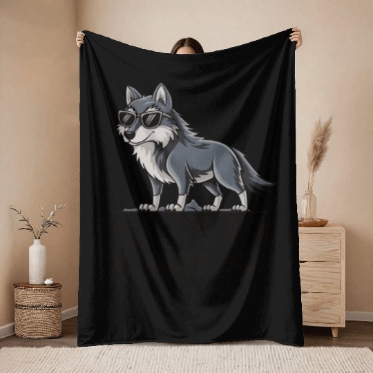 Beautiful gift idea funny quote design Alpha Wolf Throw Blankets