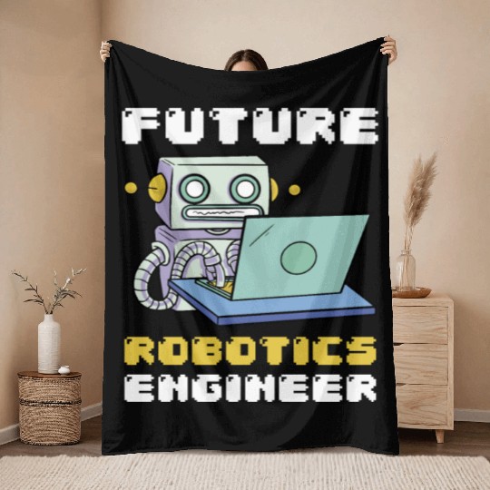 Future Robotics Engineer Laptop Robot Throw Blankets