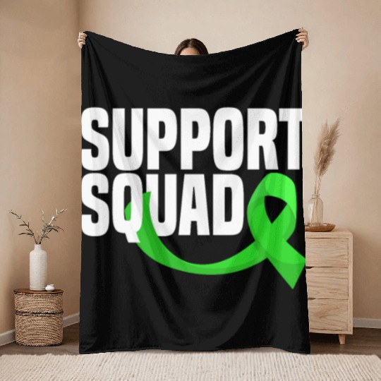 Non-Hodgkin Lymphoma Awareness Support Squad Throw Blankets