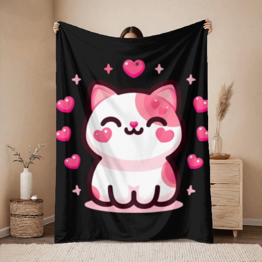 Valentines Retro, Valentine Day Throw Blankets