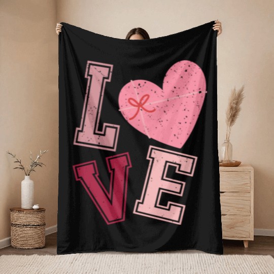 Valentine Day, Valentine Retro Throw Blankets