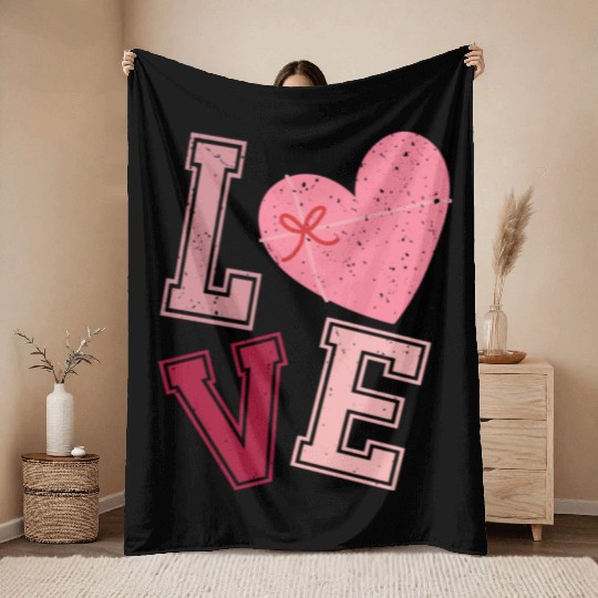 Valentine Day, Valentine Retro Throw Blankets