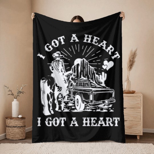 I Got A Heart Like A Truck Throw Blankets