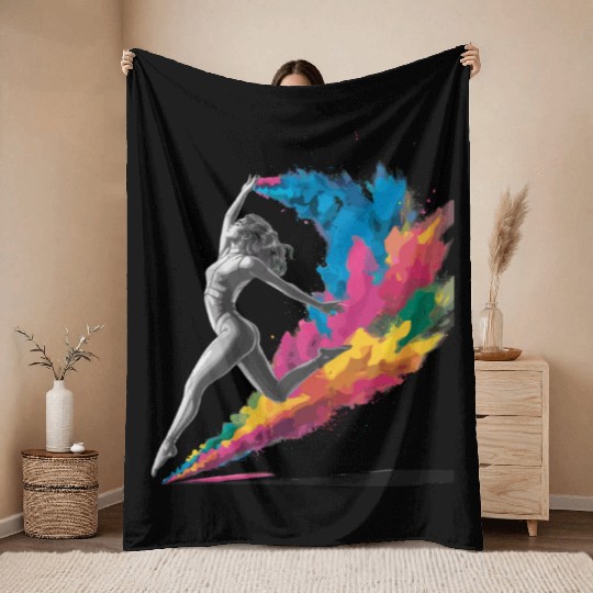 Seashell Beach Scene Serene Ocean Landscape Throw Blankets