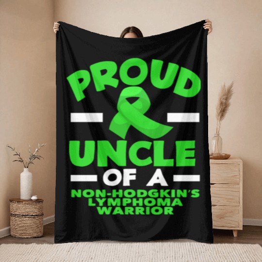 Non-Hodgkin Lymphoma Awareness Proud Uncle Throw Blankets