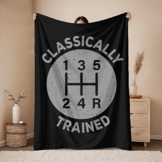 Vintage Classically Trained-Stick Shift Throw Blankets