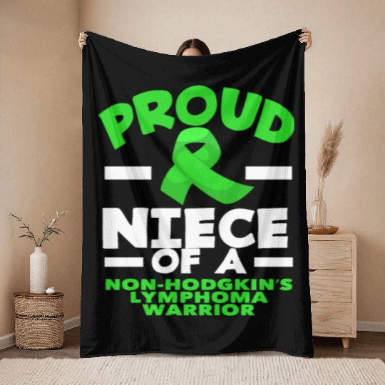 Non-Hodgkin Lymphoma Awareness Proud Niece Throw Blankets