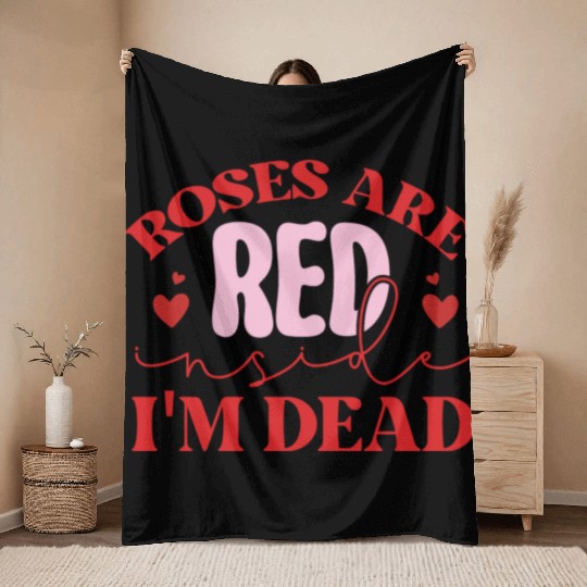 Valentines Day, Retro Valentine, Coquete Valentine Throw Blankets