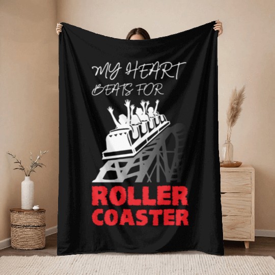 My Heart Beats for Roller Coaster Throw Blankets