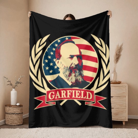 President James Abraham Garfield Throw Blankets