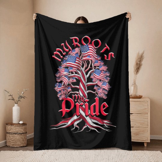 Genealogy Genealogist USA My Roots My Pride Throw Blankets