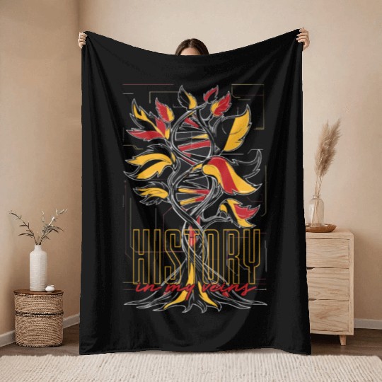 Genealogy Genealogist German History In My Veins Throw Blankets