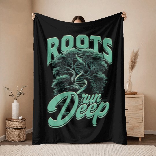Genealogy Genealogist Roots Run Deep Throw Blankets