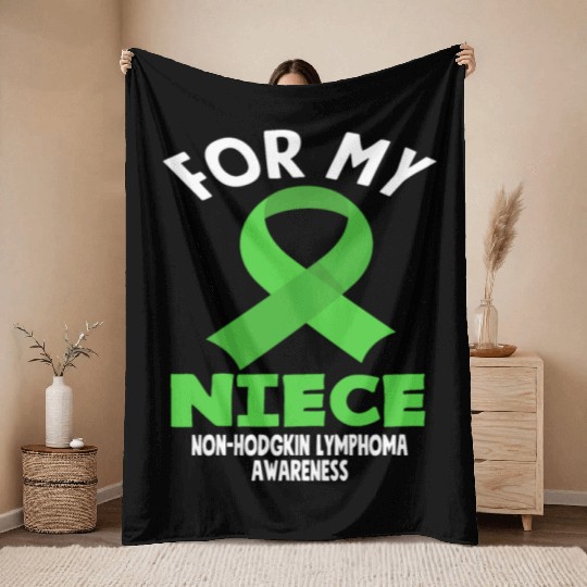 Non-Hodgkin Lymphoma Awareness For My Niece Throw Blankets