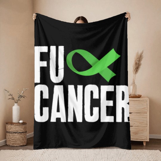 Non-Hodgkin Lymphoma Awareness Fuck Cancer Throw Blankets