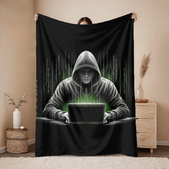 Hacker Programmer Computer Science Throw Blankets