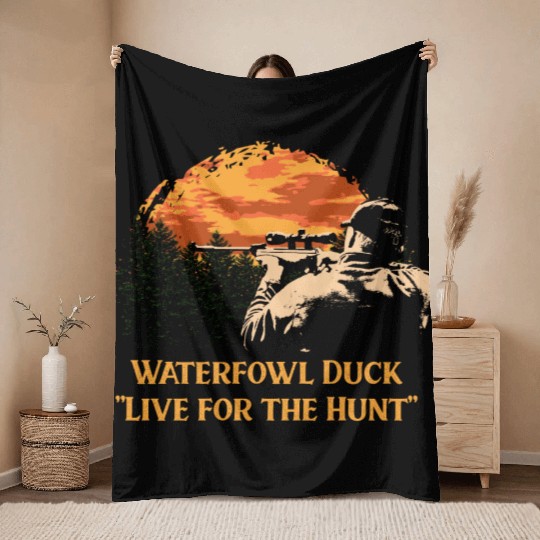 Waterfowl Duck Live for the Hunt Cast Around Throw Blankets