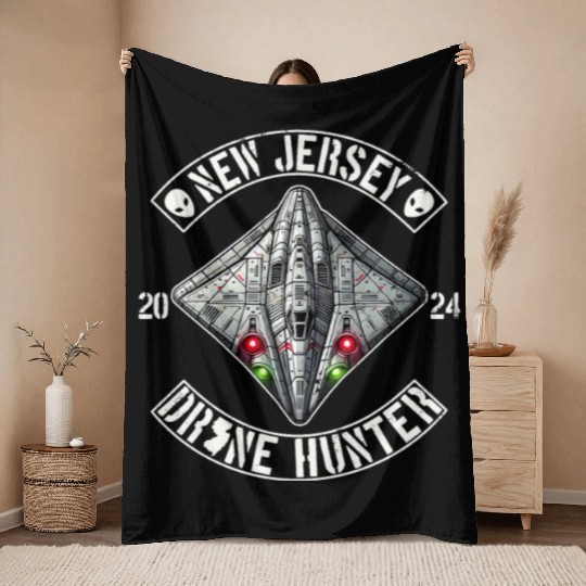 New Jersey Drone Hunter | NJ Drones Aliens UAPs Throw Blankets