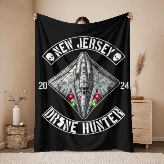New Jersey Drone Hunter | NJ Drones Aliens UAPs Throw Blankets