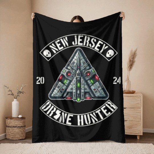New Jersey Drone Hunter | NJ Drones Aliens UAPs Throw Blankets
