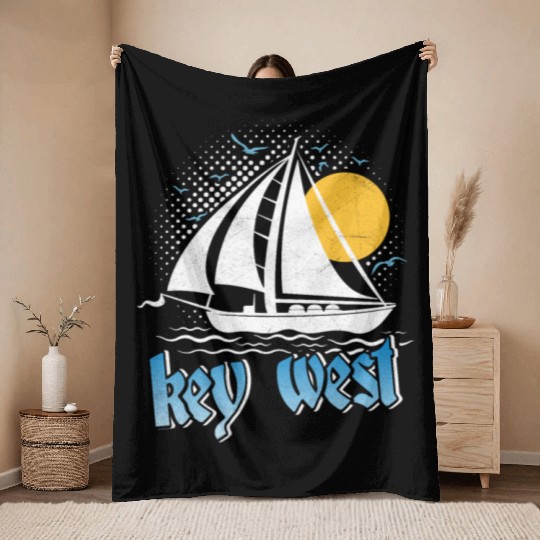 KEY-WEST FLORIDA Sunshine-State West Keys Throw Blankets