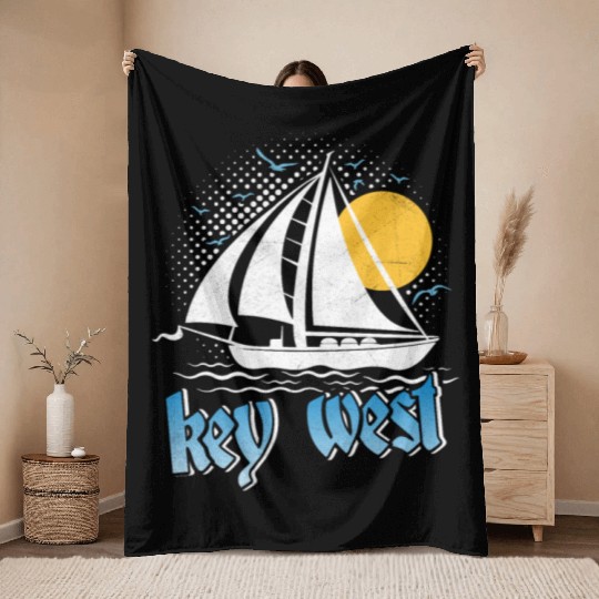 KEY-WEST FLORIDA Sunshine-State West Keys Throw Blankets