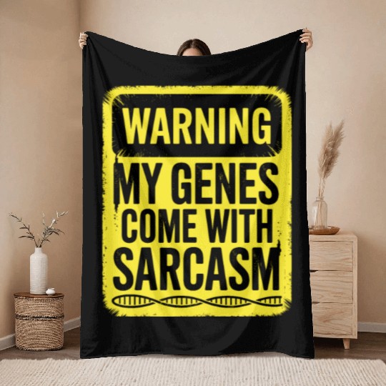 Sarcastic Genealogy DNA Test Genetics Biologist Throw Blankets