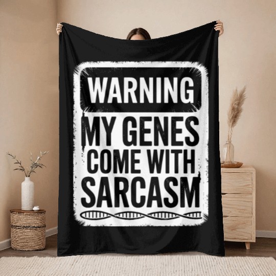Sarcastic Genealogy DNA Test Genetics Biologist Throw Blankets