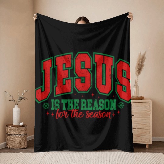Jesus is the reason for the season Throw Blankets