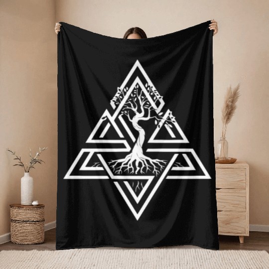 Asatru Valhalla Scandinavian Pride Norsemen Viking Throw Blankets