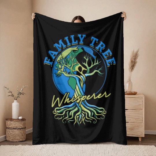 Genealogy Genealogist Family Tree Whisperer Throw Blankets