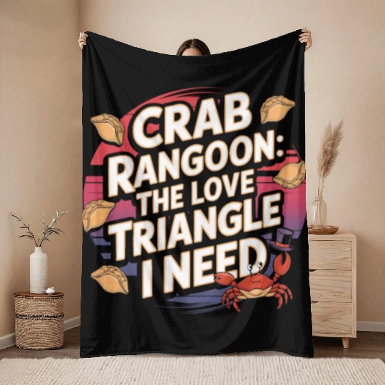 Crab Rangoon Lover American Chinese Sea Food Throw Blankets
