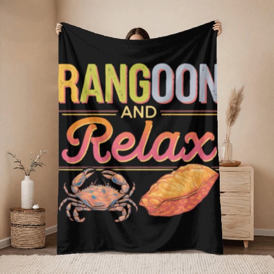 Crab Rangoon Lover American Chinese Sea Food Throw Blankets