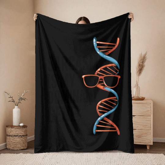 Sarcastic Genealogy DNA Test Genetics Biologist Throw Blankets